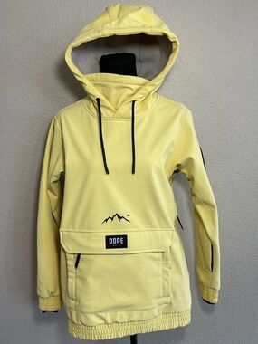 DOPE Yellow And Black Pullover Anorak Snowboarding Hoodie Women’s size XXS